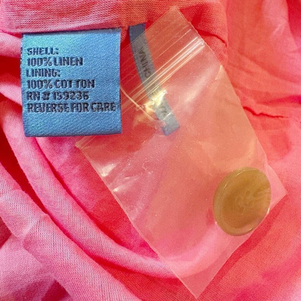 NWT J. McLaughlin Rue Dress100% Linen Size L Pink $198.00 - Picture 7 of 7